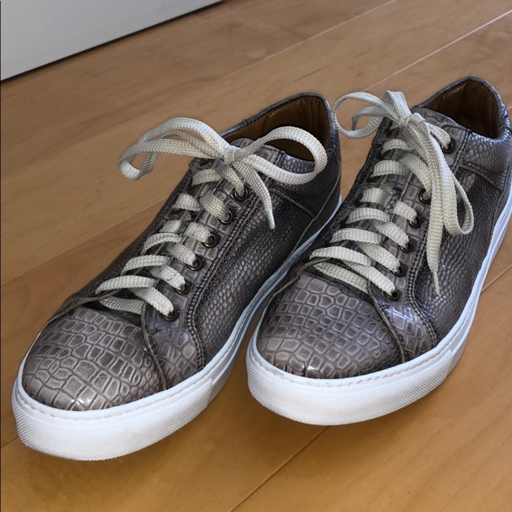 Donald J Pliner Faux Snakeskin Sneakers